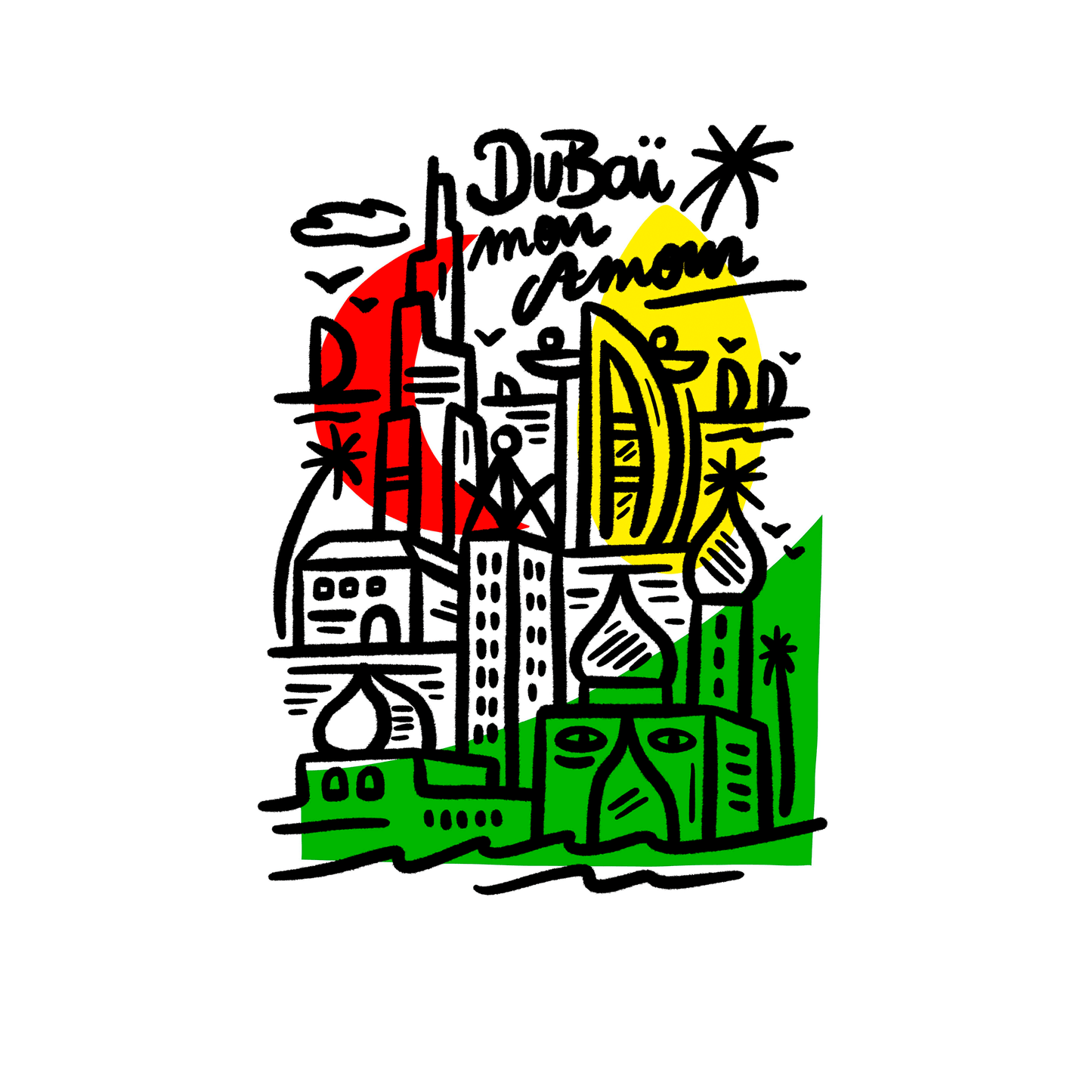 "Dubai mon Amour" - Limited edition 30x40 cm print by Mascarade