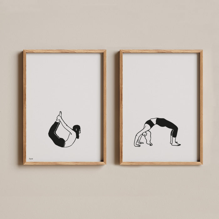Pair of Posters for Athletes - YOGA