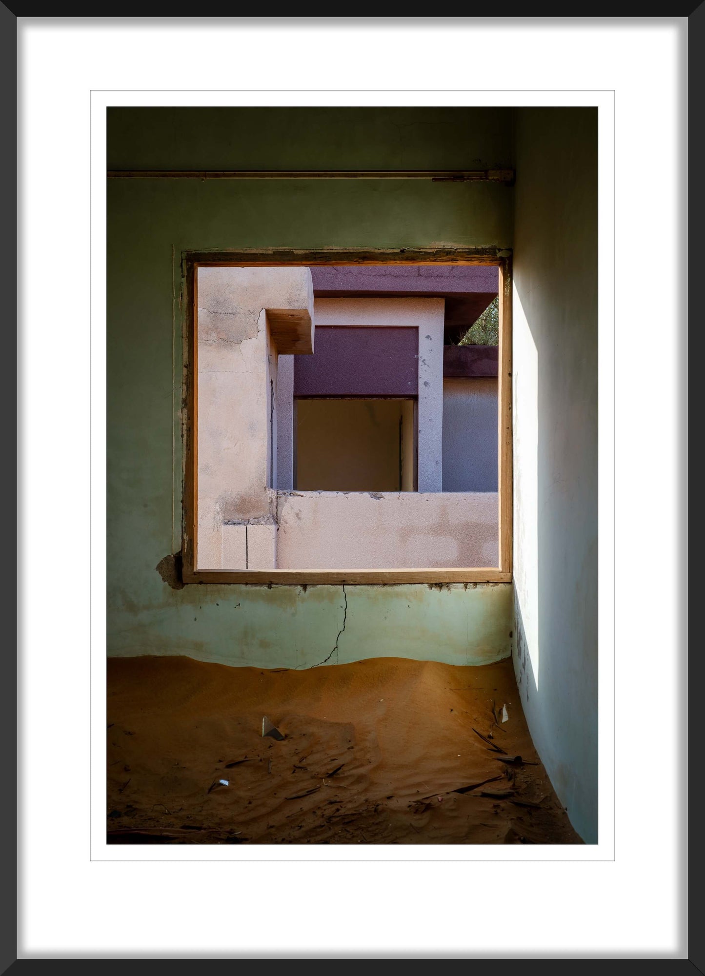 Fine art photograph 'Squares' by Benoit Joseph, urban geometry of Al Madam ghost village, UAE.
