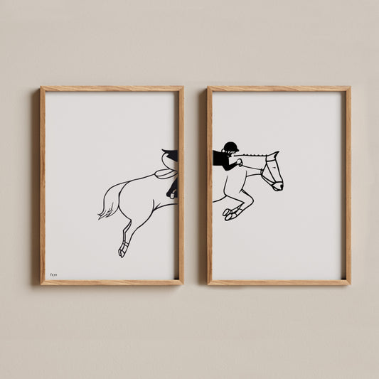 Pair of Posters for Athletes - HORSEBACK RIDING