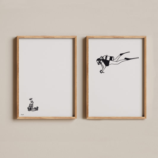 Pair of Posters for Athletes - DIVING