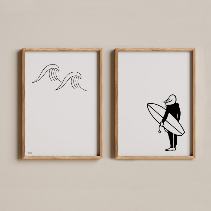 Pair of Posters for Athletes - SURF