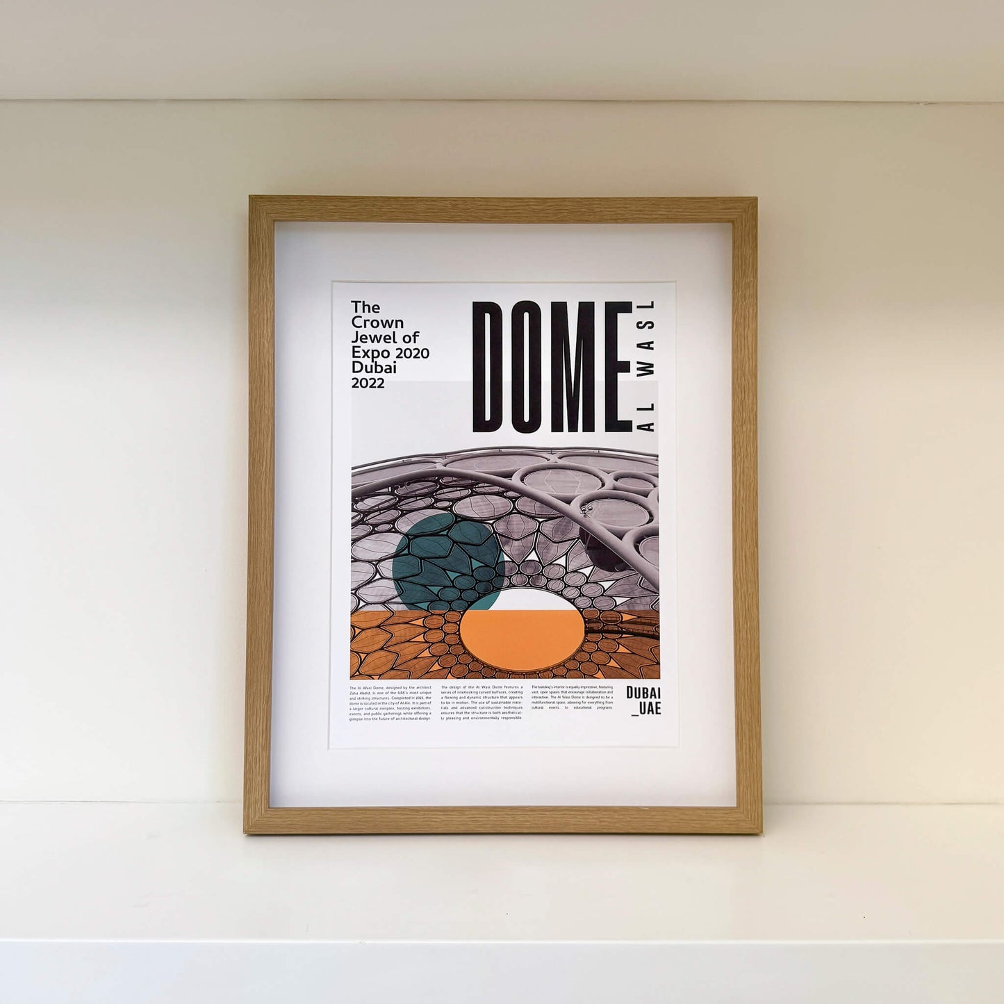 Framed Al Wasl Dome form the Urban Icons series, 30x40 cm in Dubai