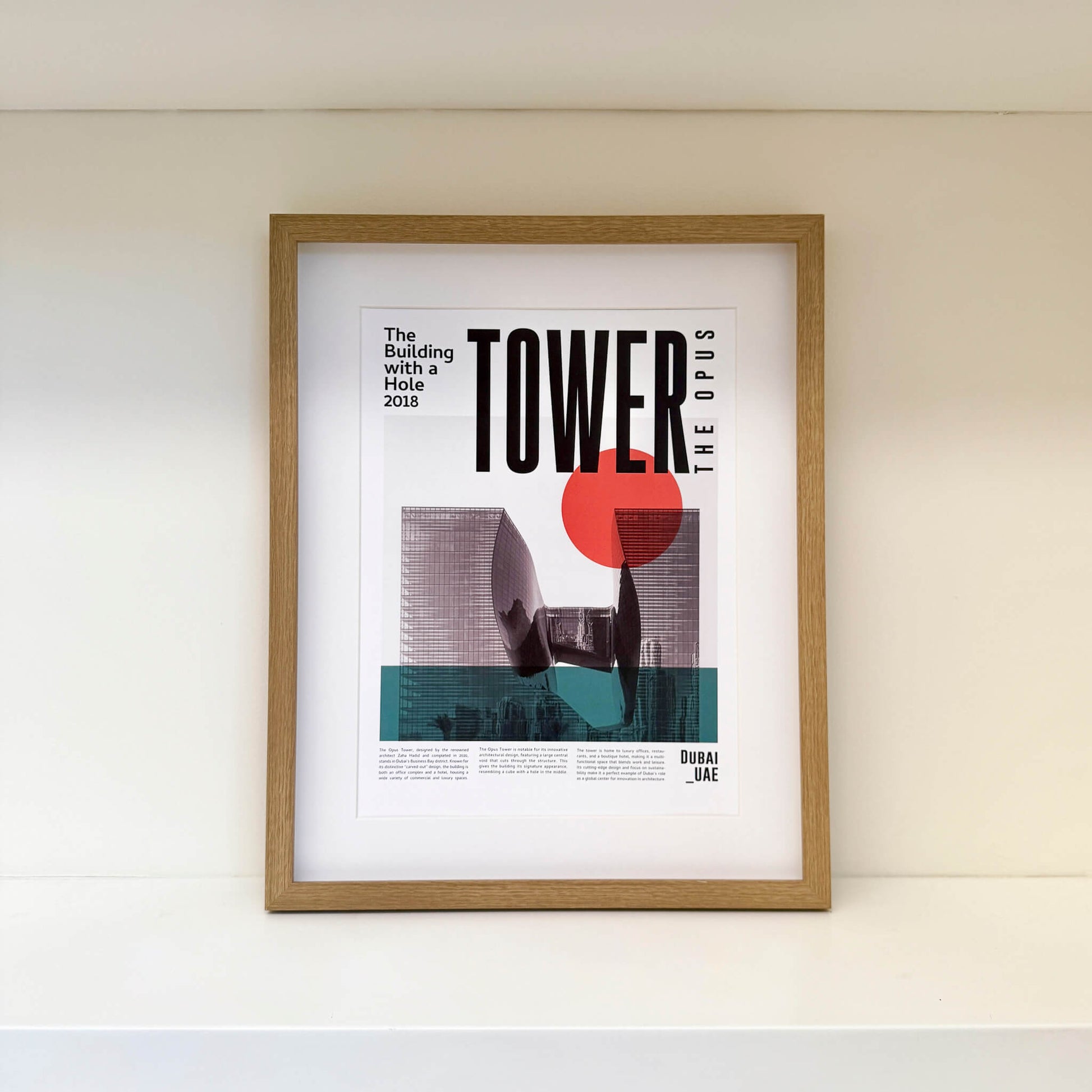 Framed The Opus Tower poster from the Urban Icons series, 30x40 cm in Dubai