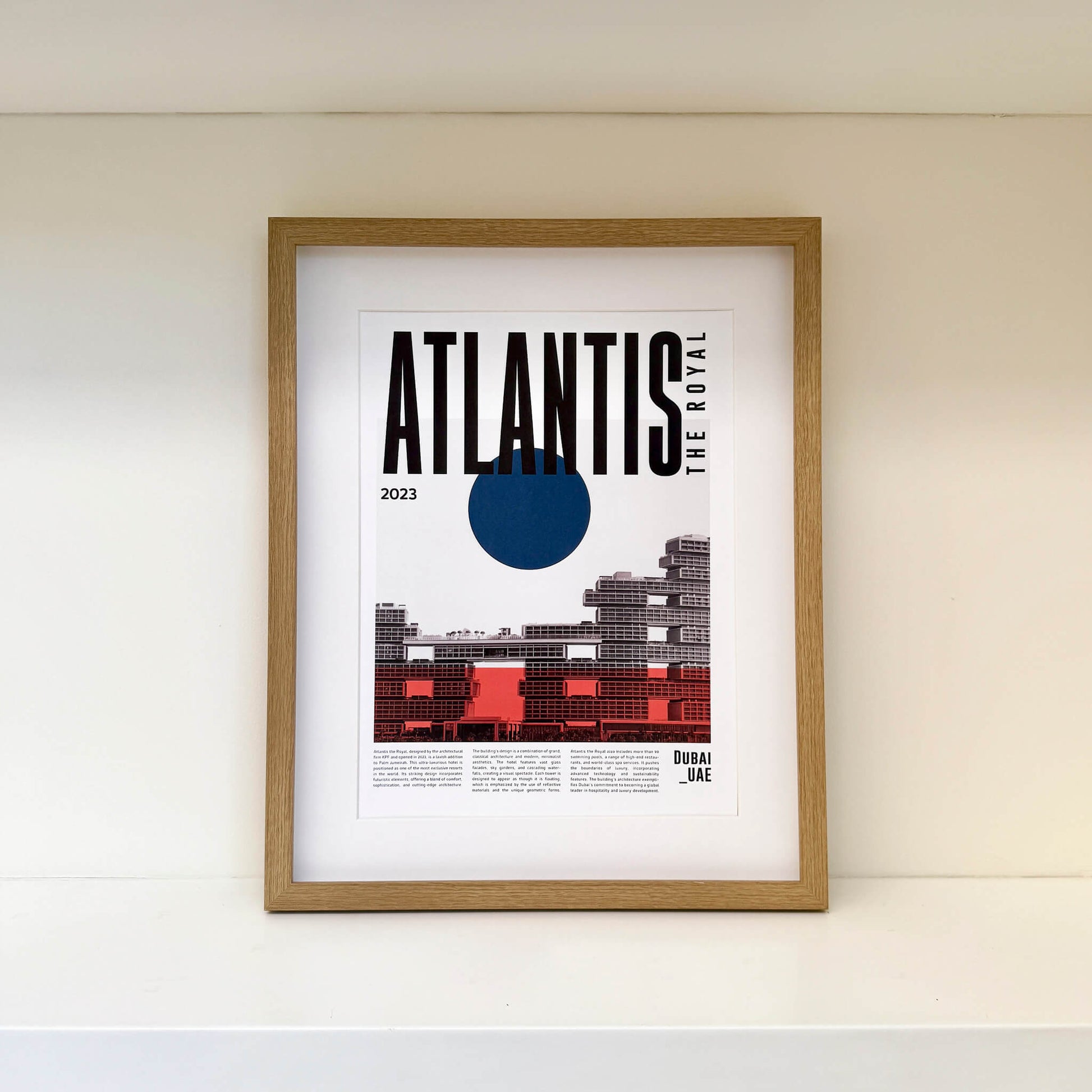 Framed The Royal Atlantis poster from the Urban Icons series, 30x40 cm in Dubai